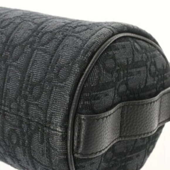Dior ROLLER Bag Black Oblique Jacquard Canvas Calf Leather Handbag - Picture 7 of 10